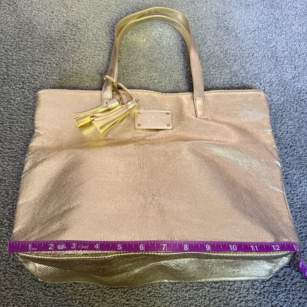 Michael Kors Gold Metallic Tote Bag with Tassels! - Picture 14 of 15